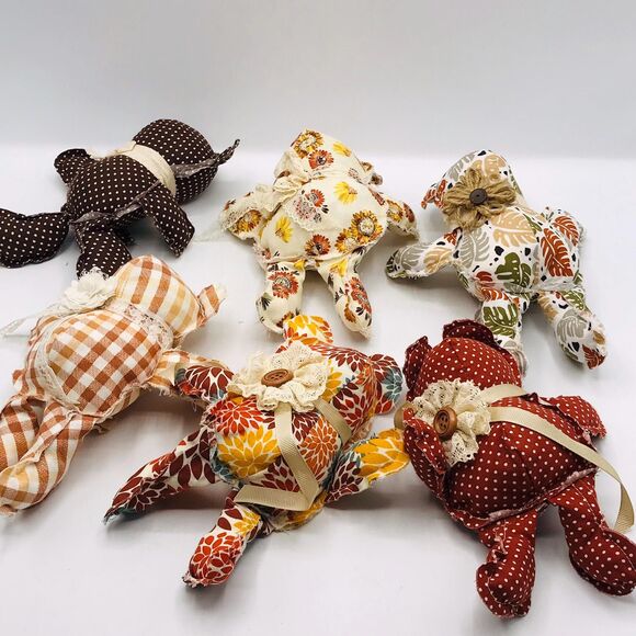 Set of 6 Handmade Mini Bears, Shelf Decor or Bowl Fillers Tans Browns 7.5 Inches - Picture 3 of 4